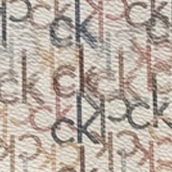 CALVIN KLEIN Wristlet Wallet Brown Leather Multi-Color Signature NWOT - Picture 8 of 8